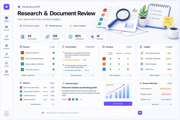 Research and Document Review with Claude Opus 4.8 API
