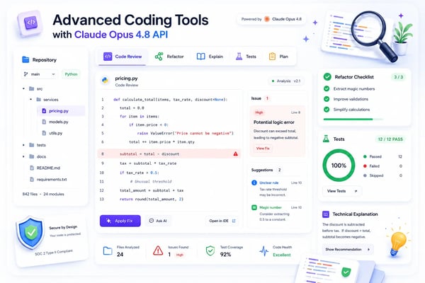 Advanced Coding Tools with Claude Opus 4.8 API