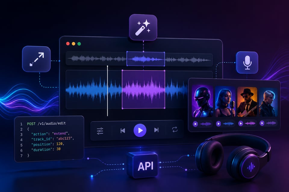 AI Audio Editing API for Music Extension, Covers, and Section Replacement