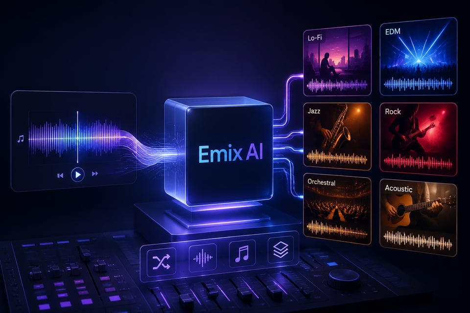 AI Music Enhancement API for Style Transfer, Mashups, and Music Variations