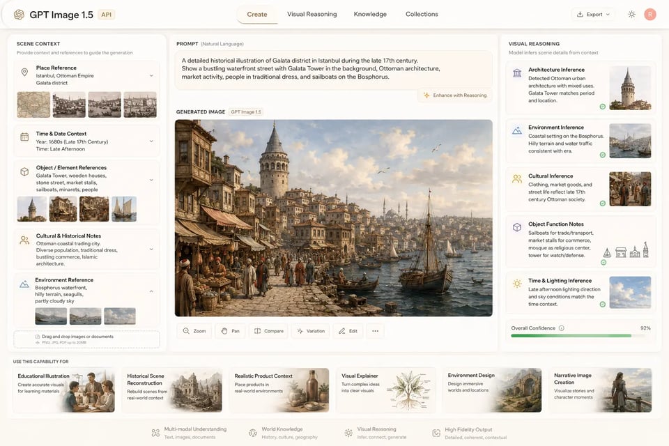 World Knowledge and Visual Reasoning in ChatGPT Image 1.5 API