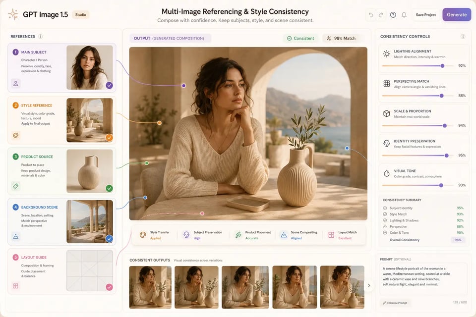 Multi Image Referencing and Style Consistency with GPT Image 1.5 API