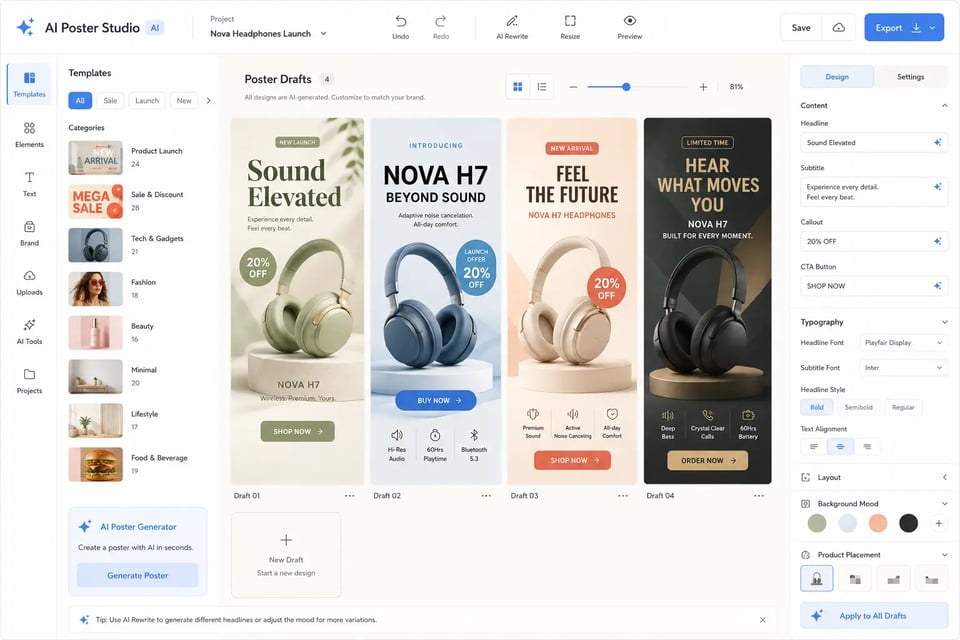 AI Poster Creator Powered by gpt-image-1.5 API