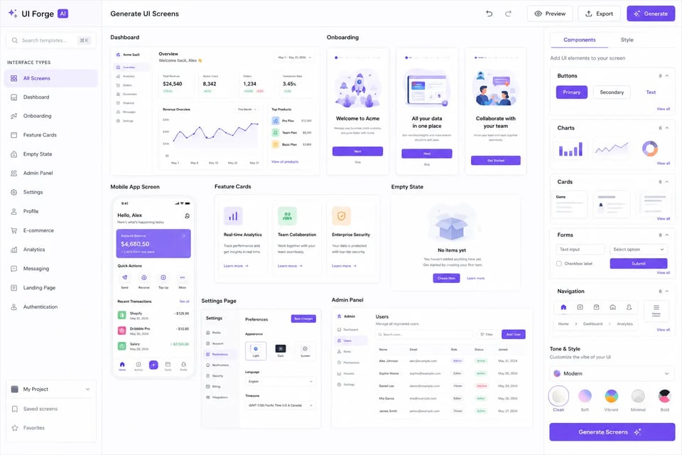 UI Mockup Generation for Product Screens