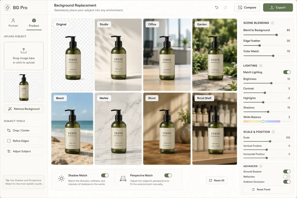 Background Replacement Editor with gpt-image-1.5 API