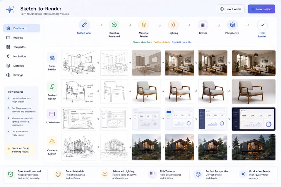 Sketch to Render Creation with ChatGPT Image 1.5 API