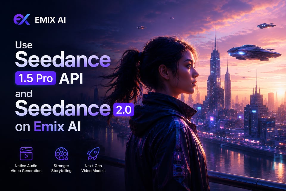 Use Seedance 1.5 Pro API and Seedance 2.0 on Emix AI