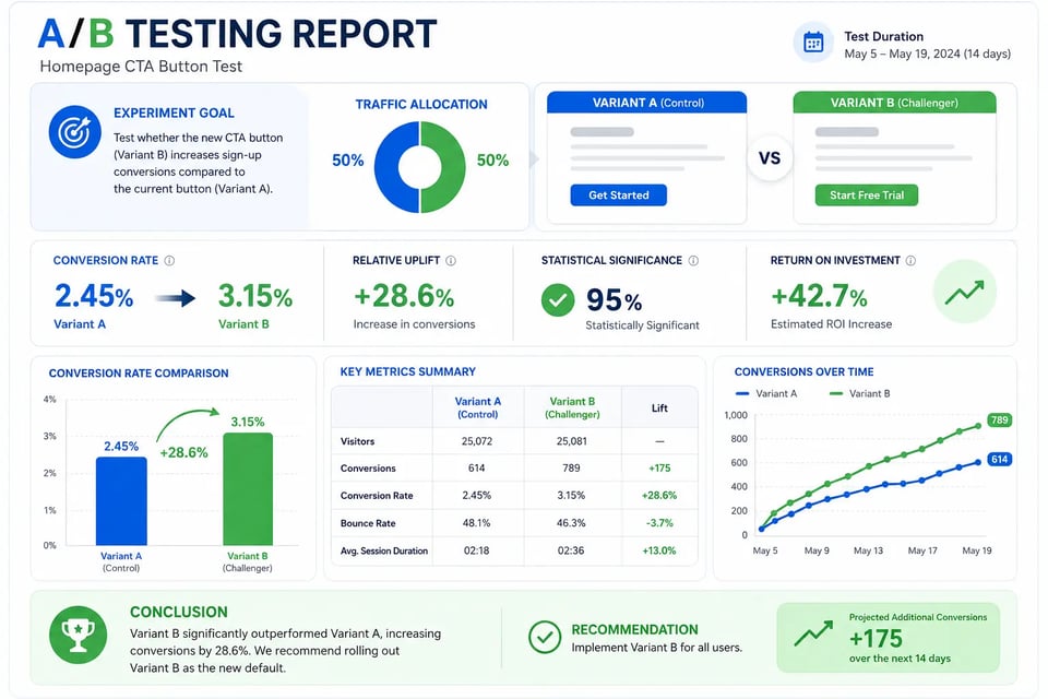 A/B Testing Report Infographics with Qwen-Image-2.0 API