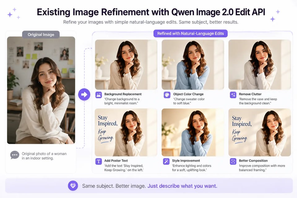 Existing Image Refinement with Qwen Image 2.0 Edit API