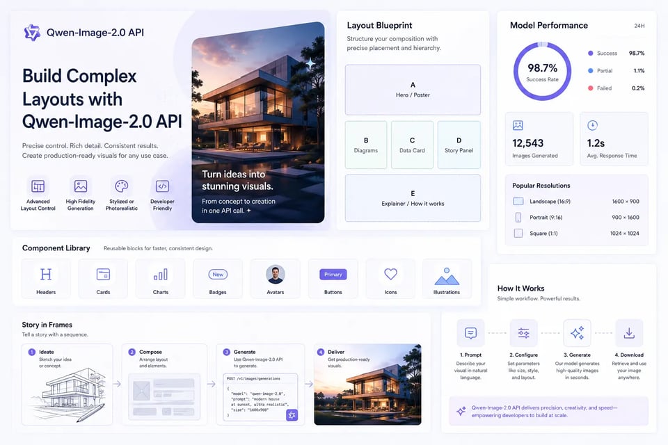 Build Complex Layouts with Qwen-Image-2.0 API