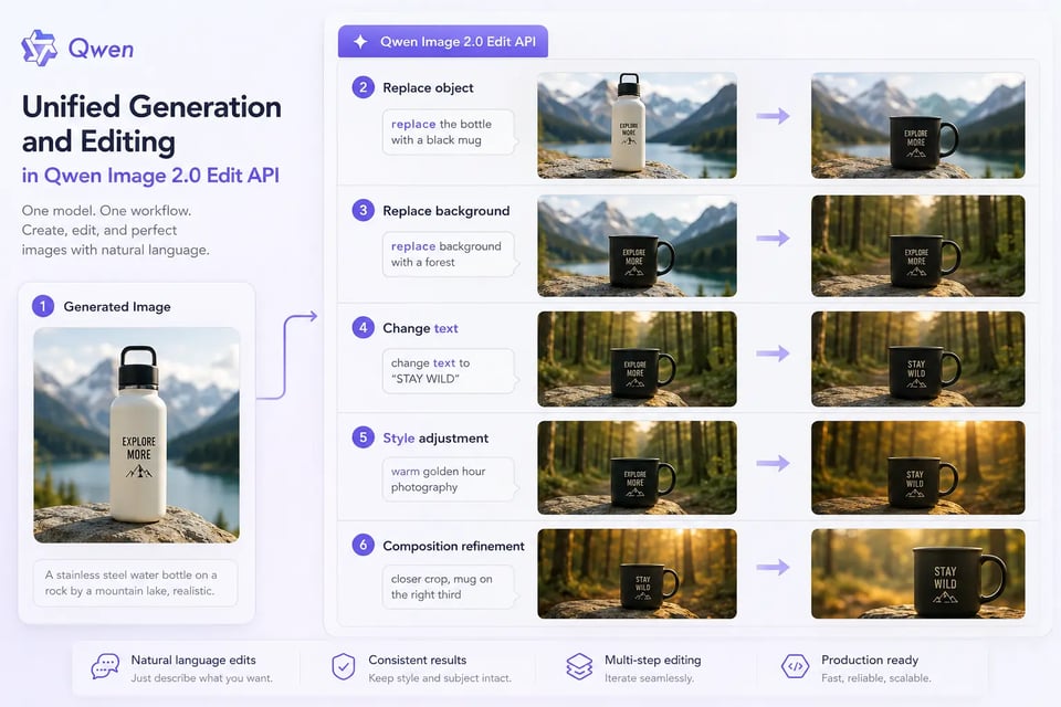 Unified Generation and Editing in Qwen Image 2.0 Edit API