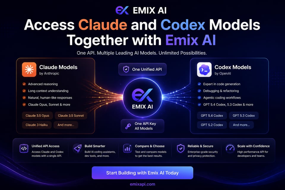 Access Claude and Codex Models Together with Emix AI